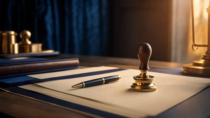 Embossing seal, pen and documents on a desk, West Virginia Business Registration Certificate