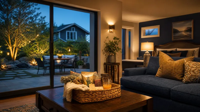 Suburban guest house with a welcome basket on the table, How to Start a Bed and Breakfast in West Virginia