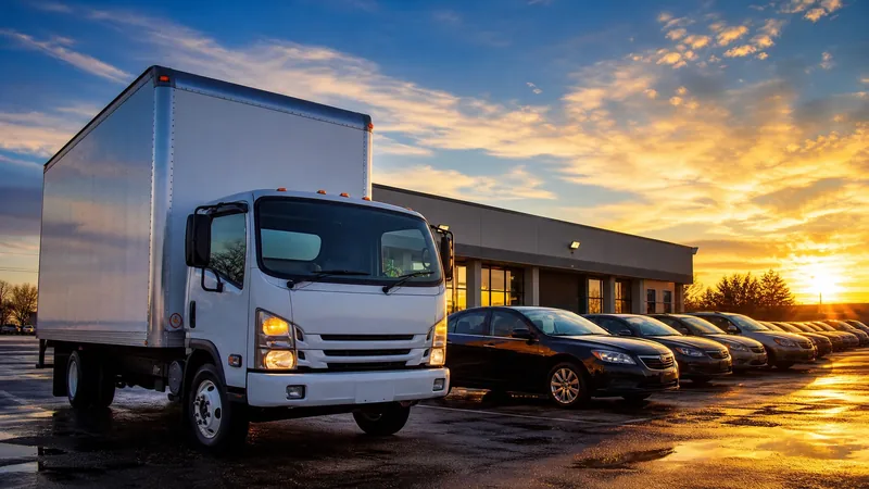 Box truck and cars outside a small auto lot, How to Start a Scrap Metal Business in West Virginia
