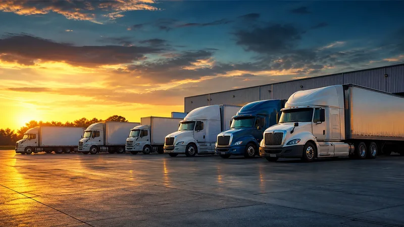 Box trucks and semis at a logistics yard, How to Start a Moving Company in West Virginia